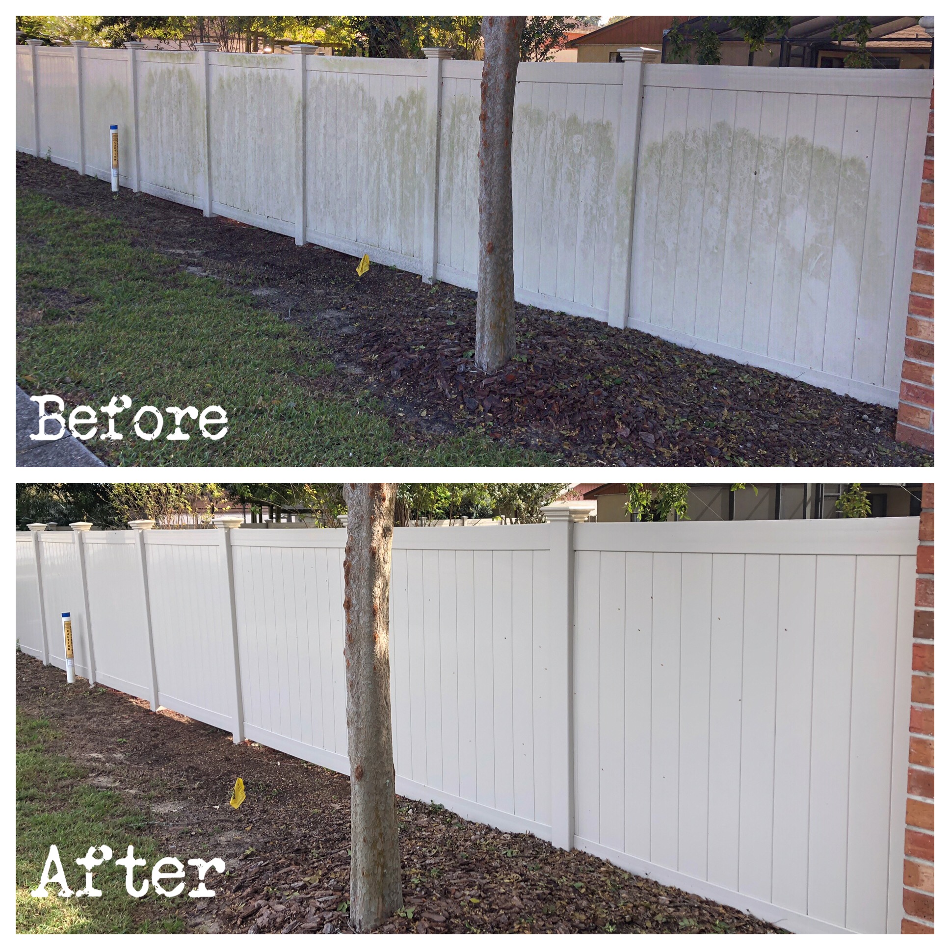 Before After Vinyl Fence